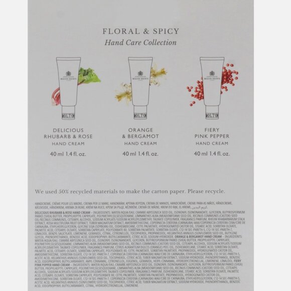 New Unopened Molton Brown 3 pc Set Floral and Spicy Hand Cream Care Collection - Picture 2 of 2